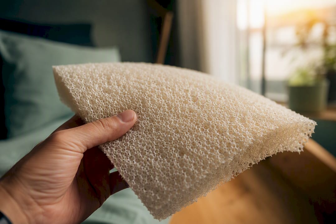 Close-up texture of open-cell memory foam
