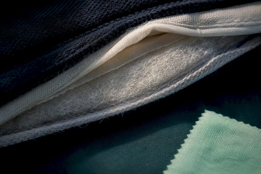 Close-up of mattress fire barrier layers