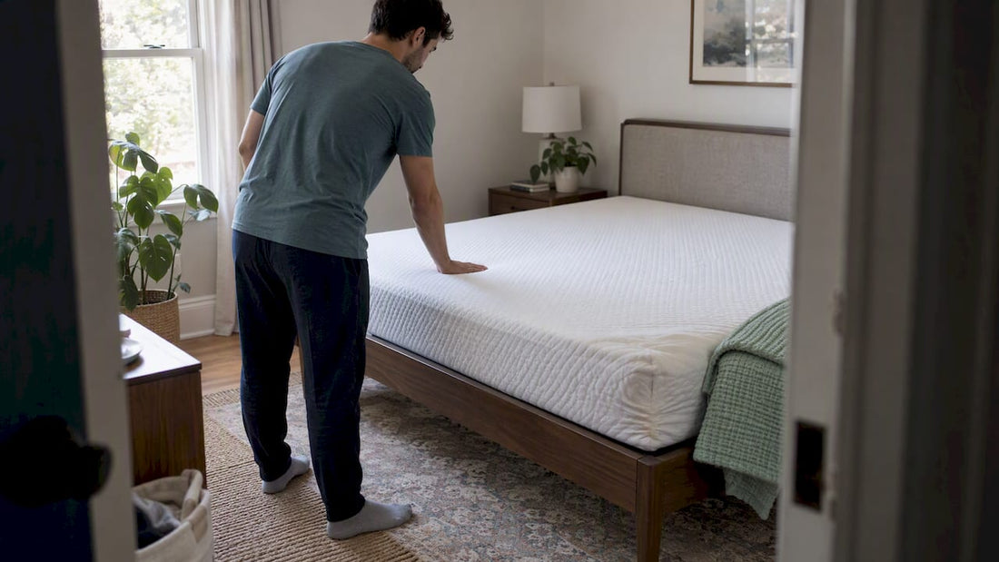 New mattress recovering its full shape