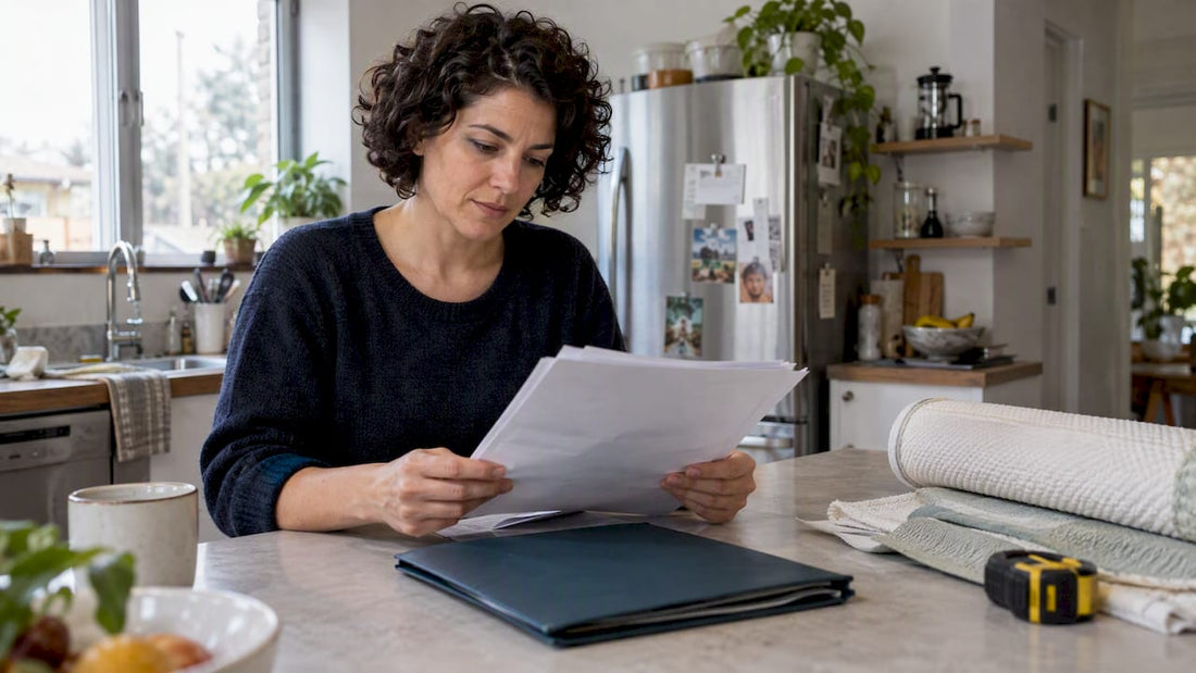 Shopper reviewing mattress verification documents