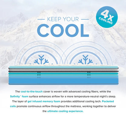 14" Sofinity Cooling Hybrid Mattress-Medium Plush