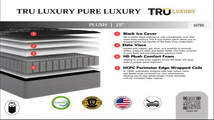 15" Luxury Plush Cooling Mattress